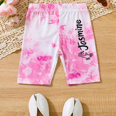 Kid Girl's Bow Graphic Cropped Leggings