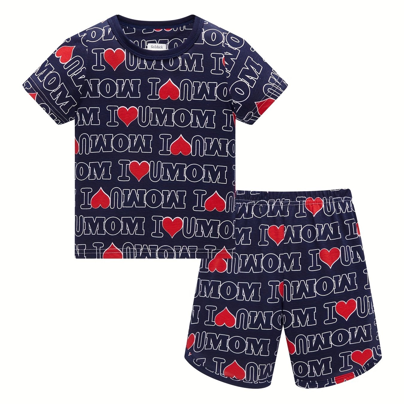 Boys Pajamas Set Short Sleeves & Bottoms Cozy Cotton Clothes