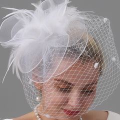 Ivory Bridal Feathers Fascinator