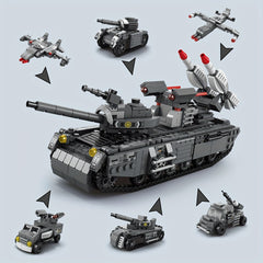Military Vehicles Model Building Block Toys DIY Tanks Aircraft Model