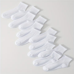 12 Pairs Solid Socks Women's Comfy & Breathable Stockings All match Hosiery