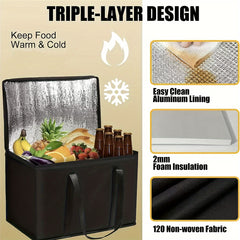 XL Insulated Bag Keeps Food Hot & Cold Reusable Grocery Tote Soft Cooler