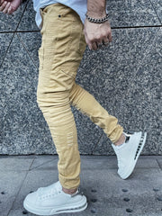 Slim Fit Ripped Jeans Men Casual Street Style High Stretch Denim Pants
