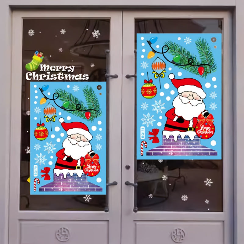 Festive Christmas Window Sticker Easy To Apply Reusable Decoration