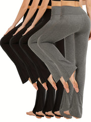 Women's High Waist Flare Pants Tummy Control Yoga Bell Bottom Active Wear
