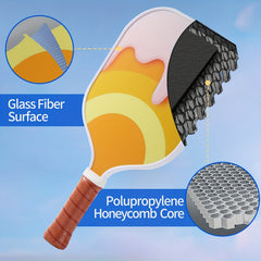 Lightweight Pickleball Paddle Set Fiberglass Honeycomb Core