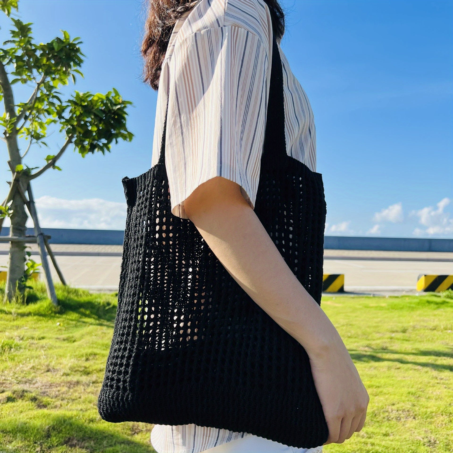 Crochet Shoulder Bag Large Capacity Knitted Tote Bag