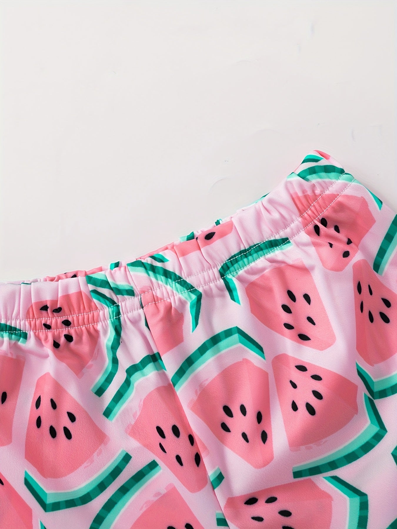 Toddler Girls Watermelon Swimsuit Set Sleeveless Ruffle Dress & Shorts