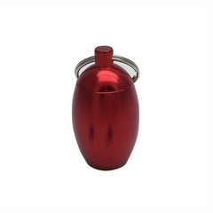 Waterproof Egg Shaped Medicine Bottle Keychain Pendant Storage