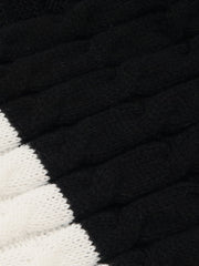 Colorblock Cable Long Sleeve Open Front Cardigan