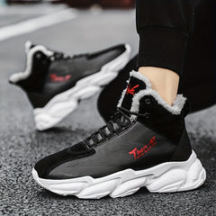 Men's Thermal Lace-Up Sneakers with Fuzzy Lining