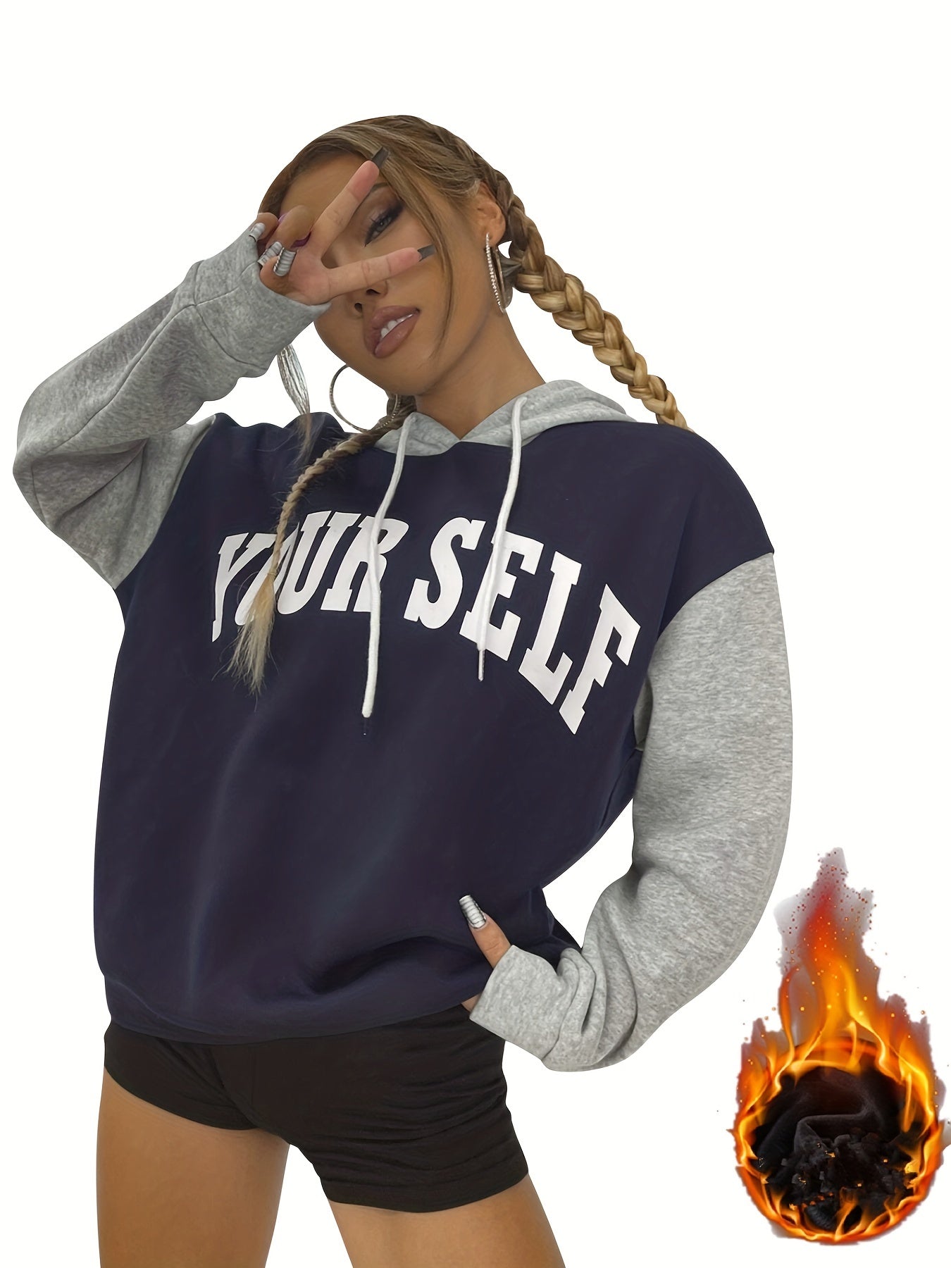 Casual Sports Sweatshirt with Hoodie for Women