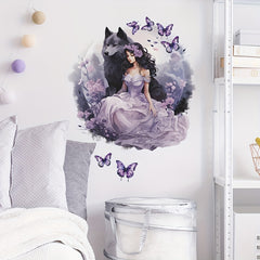 Princess Wolf Wall Decor Butterfly Removable Fairy Sticker