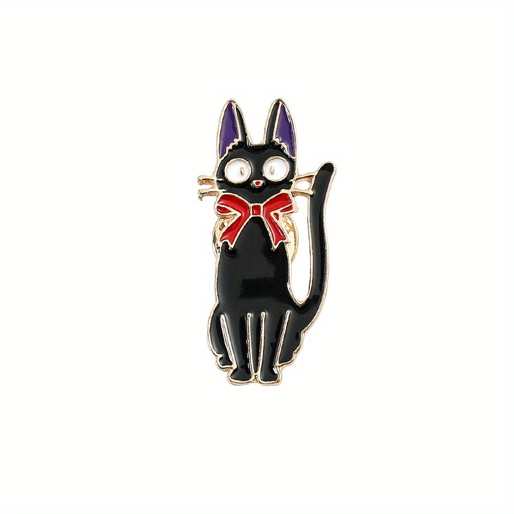 Enamel Magic Girl Cat Brooch for Boys