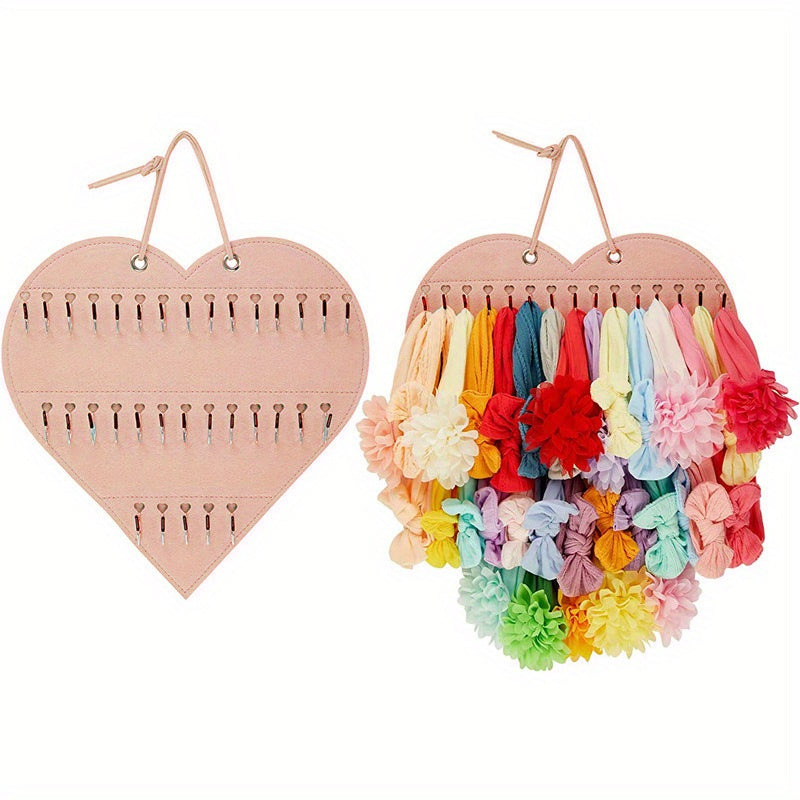 Heart-Shaped Baby Headband Holder Hanging Storage Bag