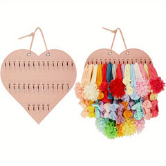 Heart-Shaped Baby Headband Holder Hanging Storage Bag