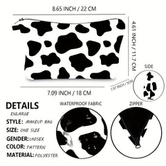 Cow Print Makeup Bag Travel Cosmetic Organizer Clutch Toiletry Storage