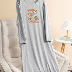 Christmas Western Style Lounge Dress Women's Plus Santa Desert