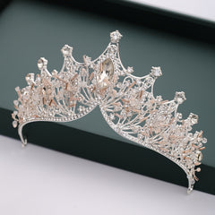 Golden Rhinestone Crown Headband Wedding Bride Hair Tiara