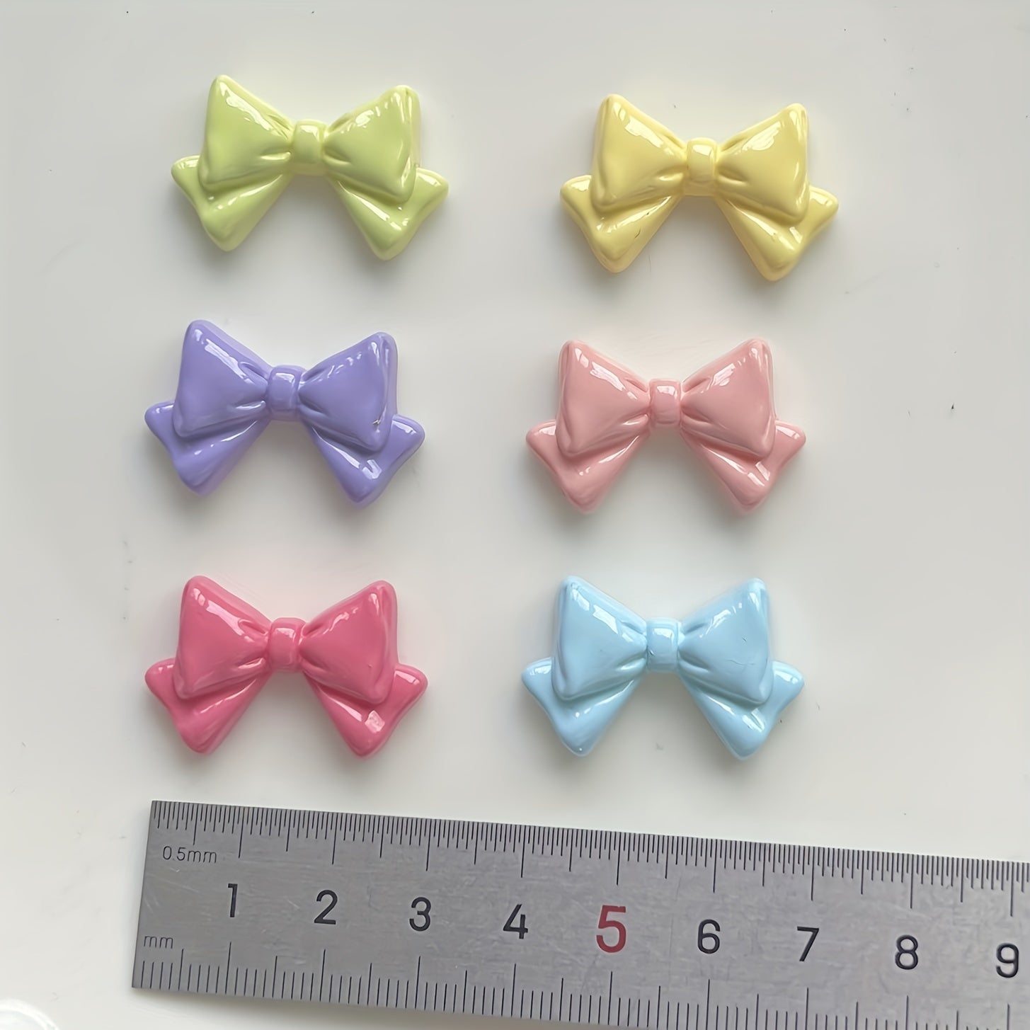 10pcs Mixed DIY Macaron Bow Earrings Hair Charms Resin Accessories