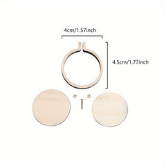 1pc Wooden Mini Small Embroidery Stretch Fixed Frame Round Oval Photo Frame