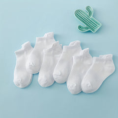 6 Pairs Kids Breathable Mesh Ankle Socks for Girls Boys