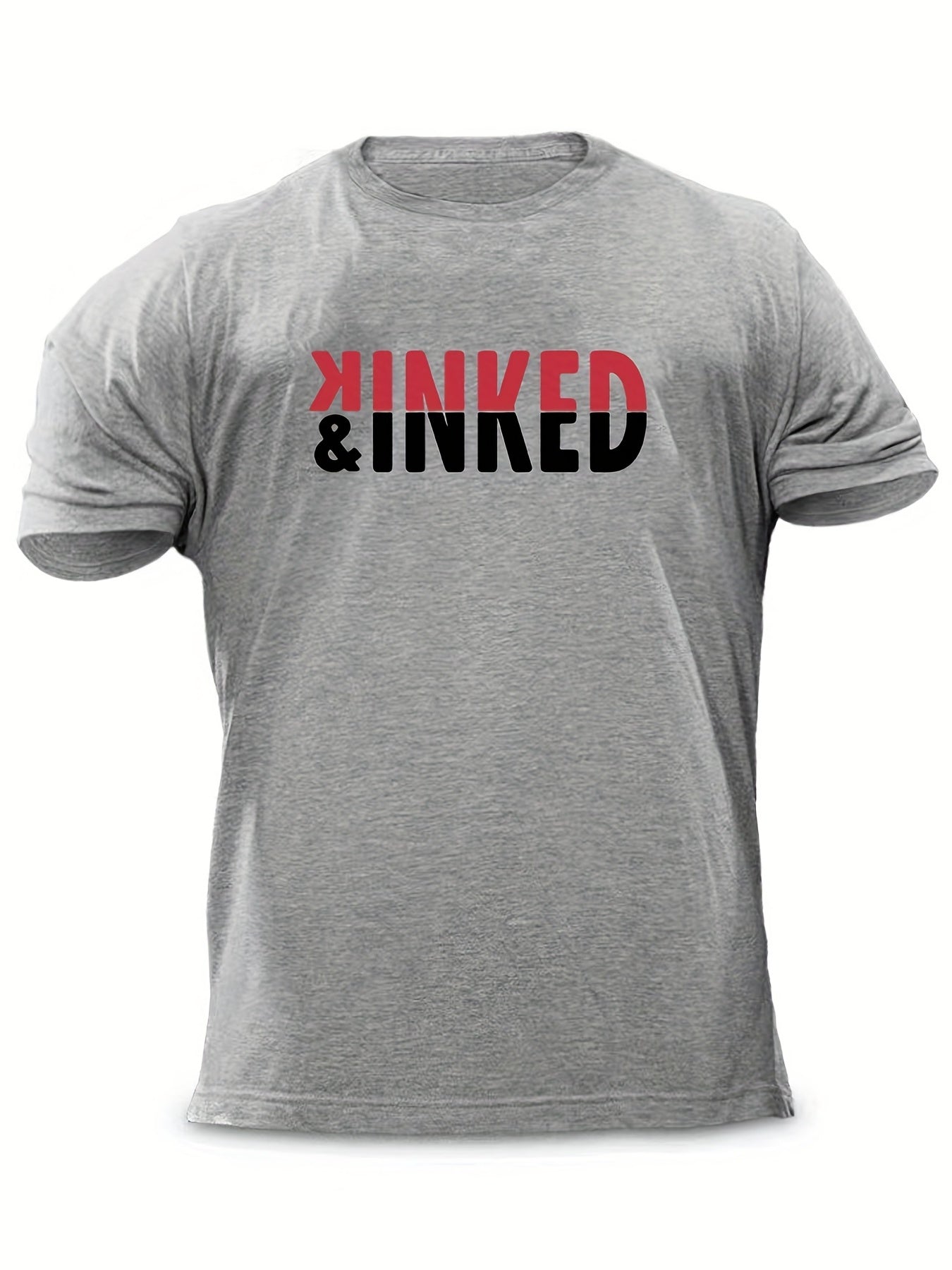 Men's Kinked Print T shirt Crew Neck Tee For Summer
