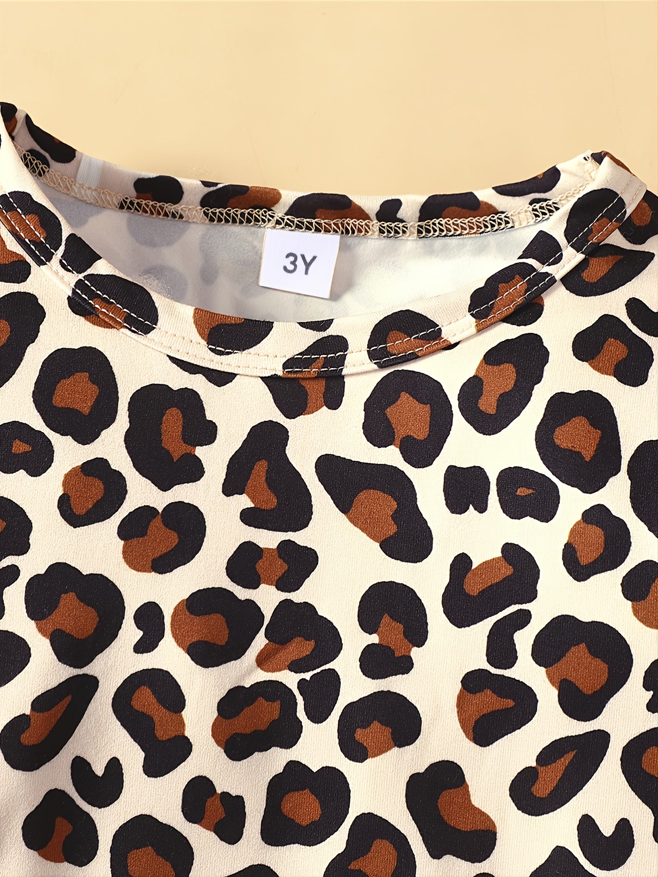 2pcs Toddler Girls Leopard Top & Pants Set