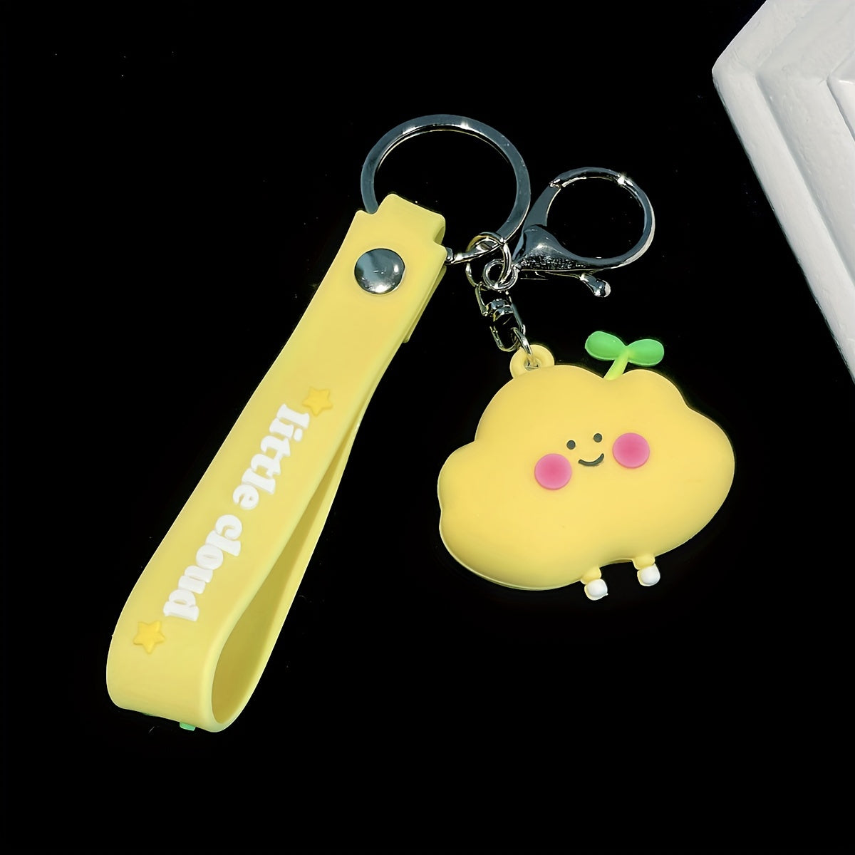 Cartoon Rubber Doll Grass Cloud Key Chain Bag Pendant for Students