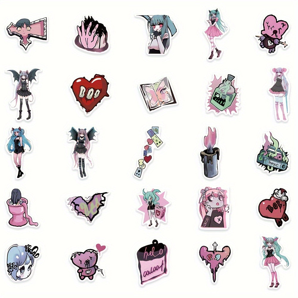 50pcs Lady Graffiti Stickers Laptop Helmet Water Cup Waterproof