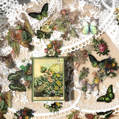 Vintage Scrapbook Stickers Butterflies Flowers DIY Journals Planner
