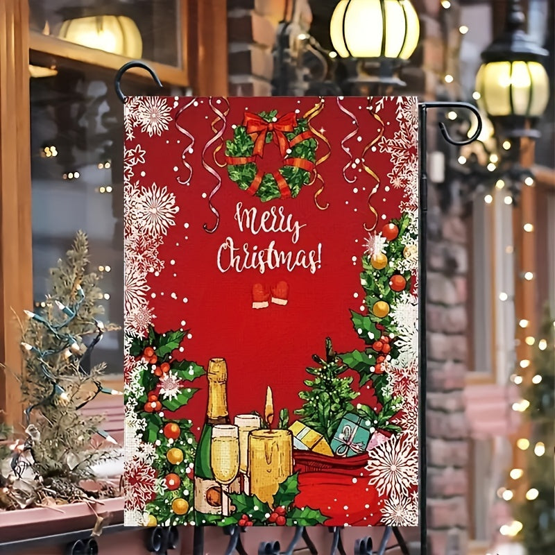 Christmas Garden Flag Wreath Snowflake Christmas Tree Pattern Flag