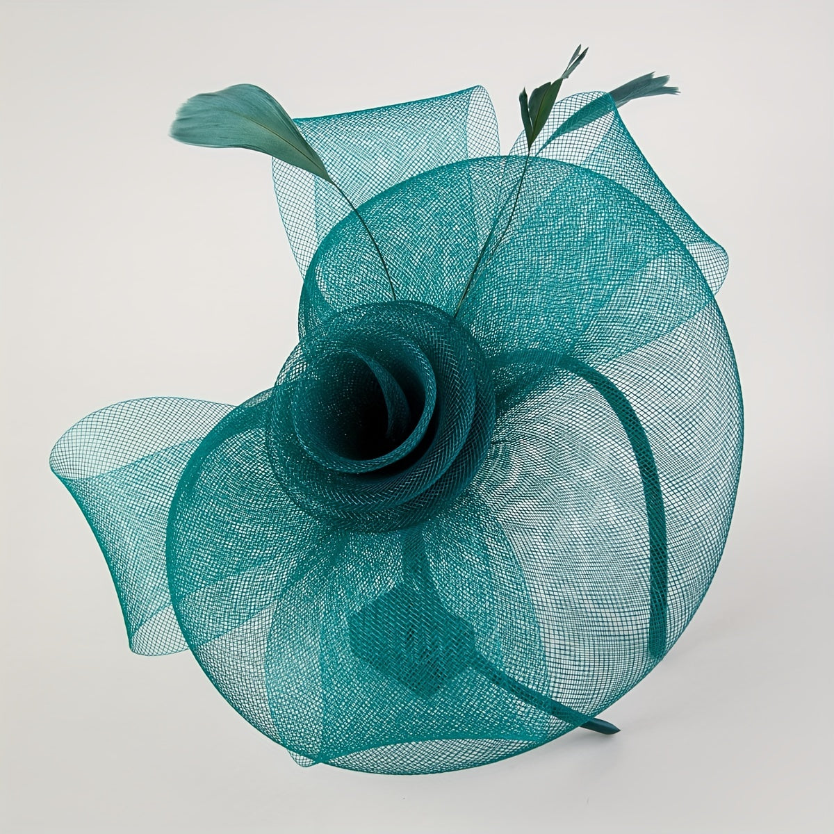 Green Flower Feather Fascinator For Tea Party Derby Hat