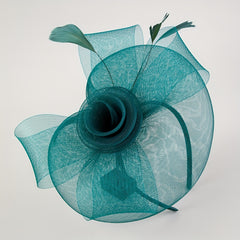Green Flower Feather Fascinator For Tea Party Derby Hat