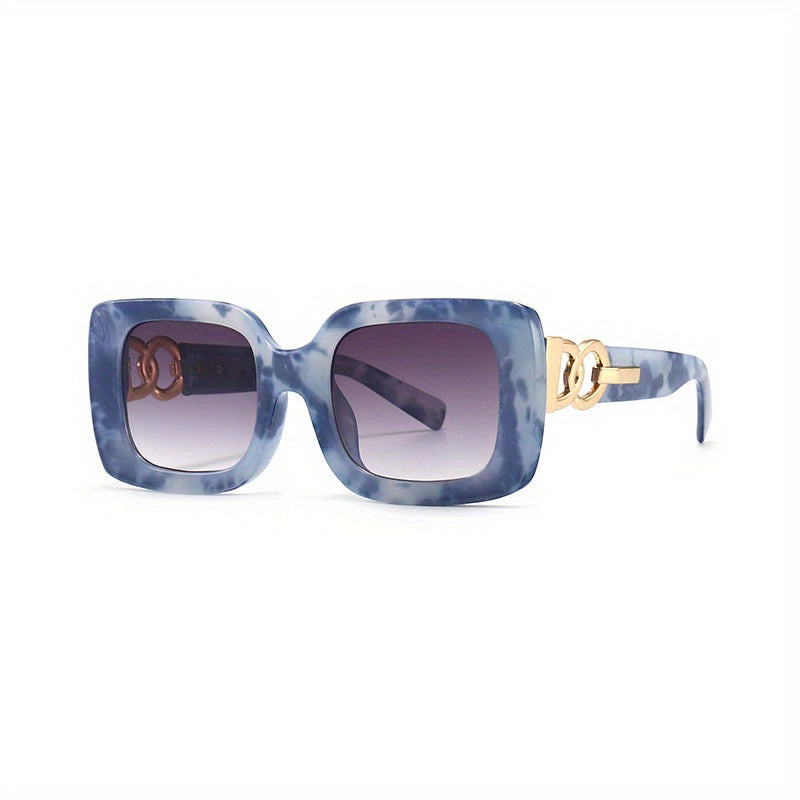 Y2K Square Sunglasses Men Women Tortoiseshell Gradient Anti Glare UV400