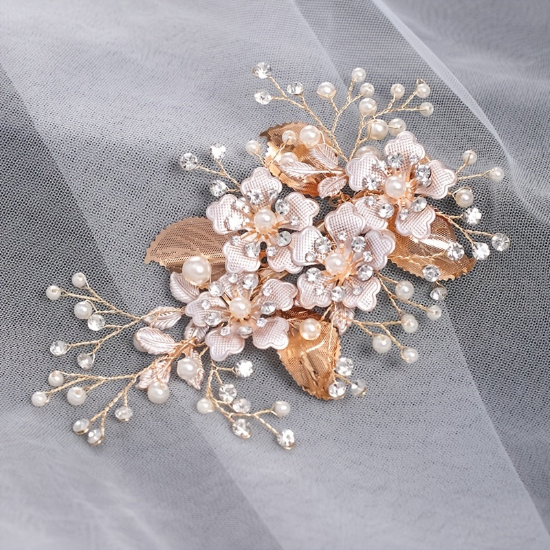 Rhinestone Bridal Hair Clip Wedding Hair Pin Golden