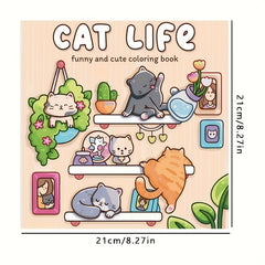 Cat Life Coloring Book for Adults - Relaxing Cat Illustrations