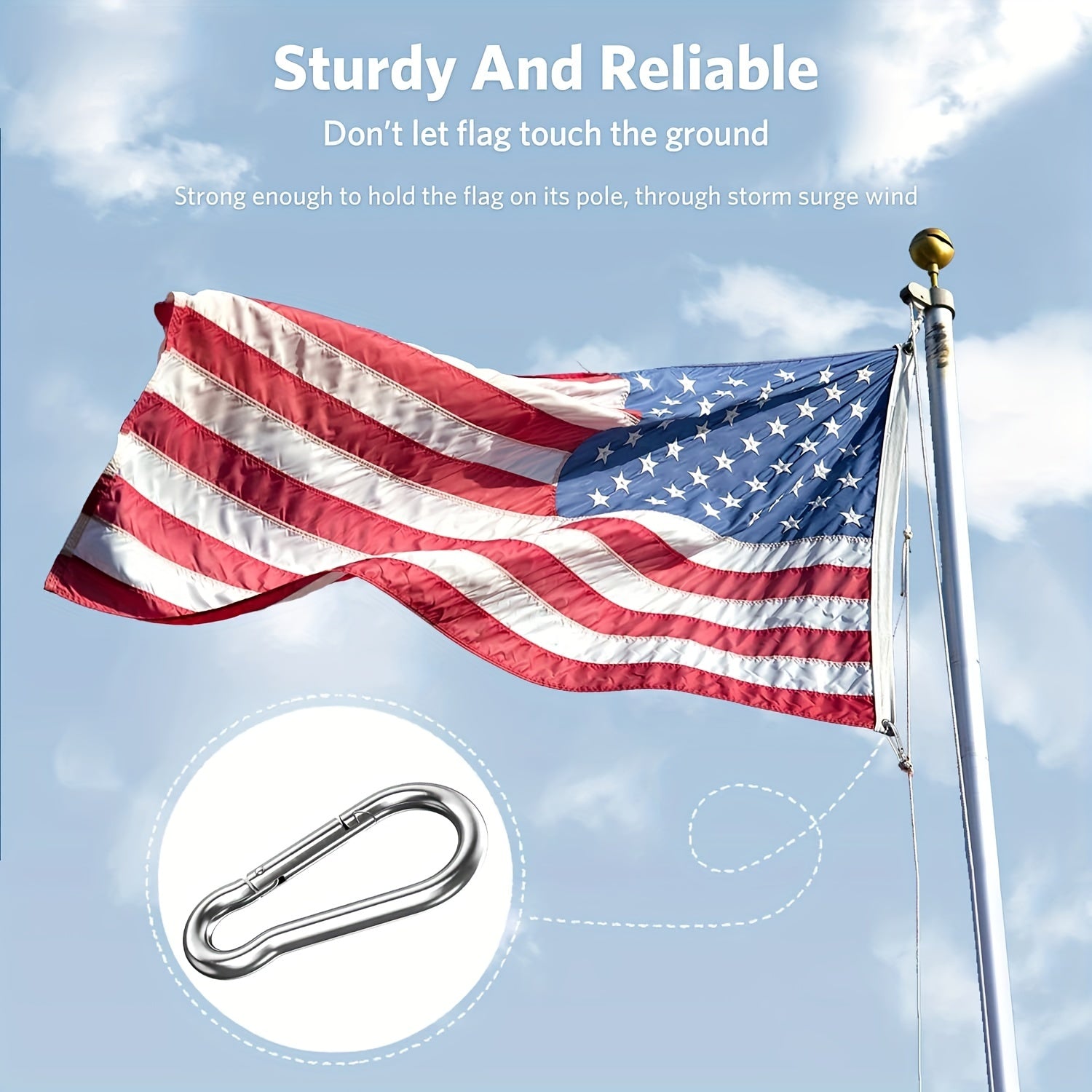 Stainless Steel Spring Clip 3 Pack Heavy Duty Key Swing Camping Fishing
