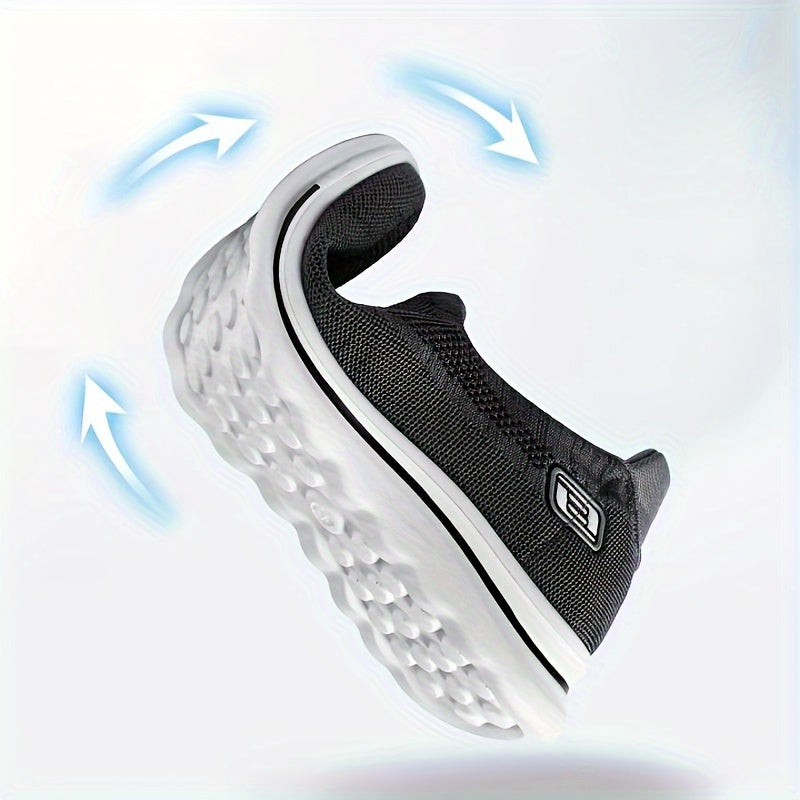 Thick Bottom Slip On Sneakers Mesh Lightweight Non Slip Shoes