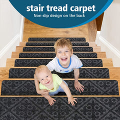 15pcs Non-slip Self-Adhesive Stair Mat Embossed Step Sticker