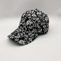 Skull Print Baseball Cap Y2K Vintage Sun Hat Men Unisex Dad Hats