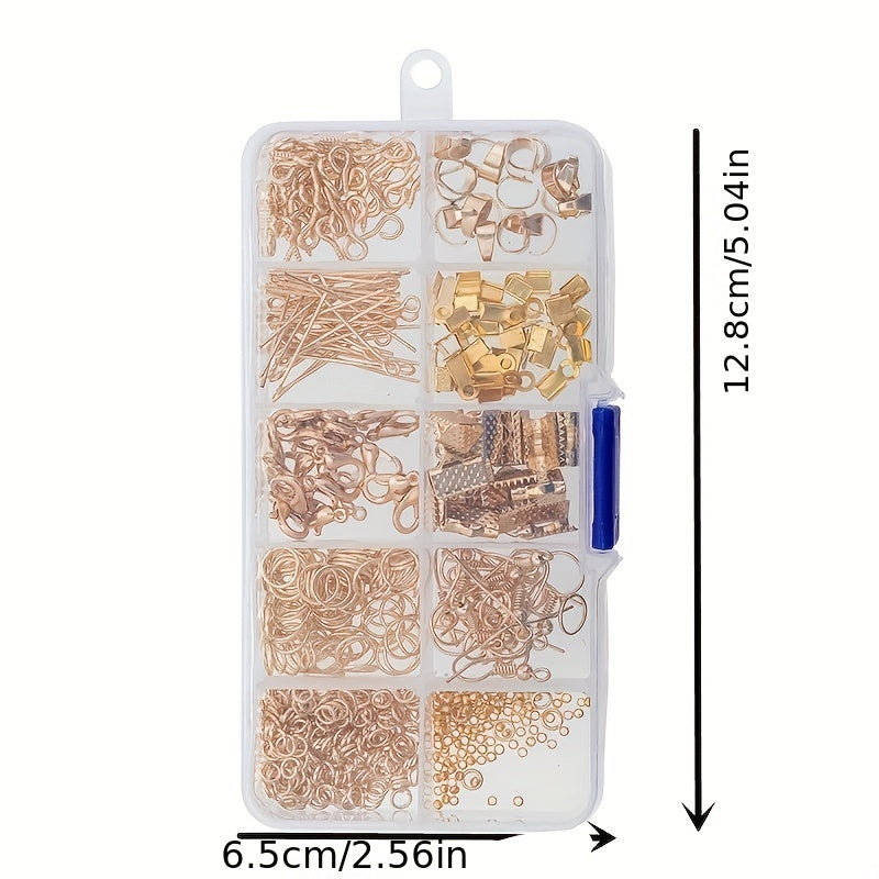10 Grids Jewelry Accessories Set Open/Closed Rings & Lobster Clasp + Tool Pliers