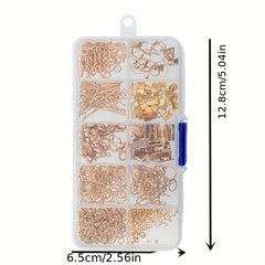 10 Grids Jewelry Accessories Set Open/Closed Rings & Lobster Clasp + Tool Pliers