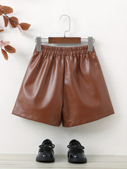 Kid Girls' PU Leather Shorts for Holiday Going Out