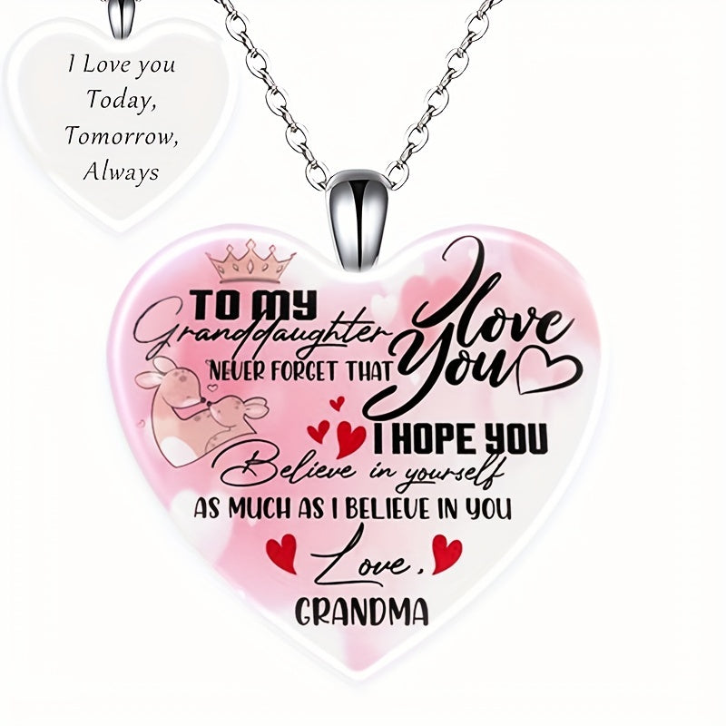 Love Crystal Pendant Necklace for Daughter Anniversary Christmas Gift