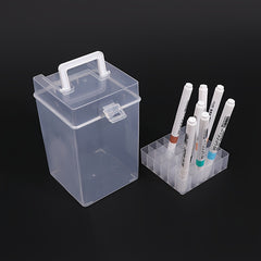 Clear Storage Box Portable Paintbrush Marker Pen Holder Stationery Organizer