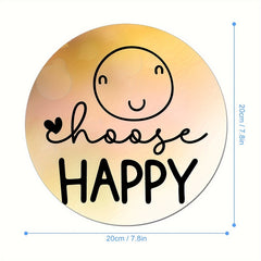 Happy Round Mouse Pad Non Slip Rubber Base Small Size 7.87 X 7.87 X 0.1 Inch