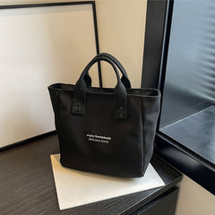 LATTBY Classic Canvas Tote Bag Durable Textile Material Solid Shoulder Bag