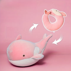 Whale Cartoon U-shaped Pillow for Home & Outdoor Use