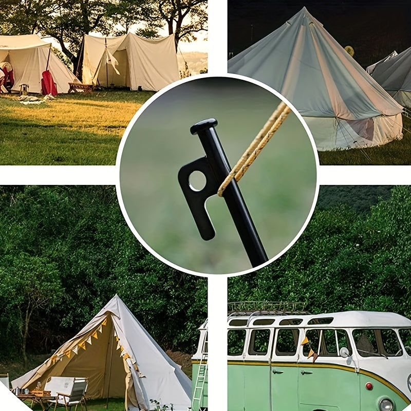 8pcs 12 Inch Steel Tent Stakes for Unbreakable Camping
